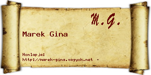 Marek Gina névjegykártya